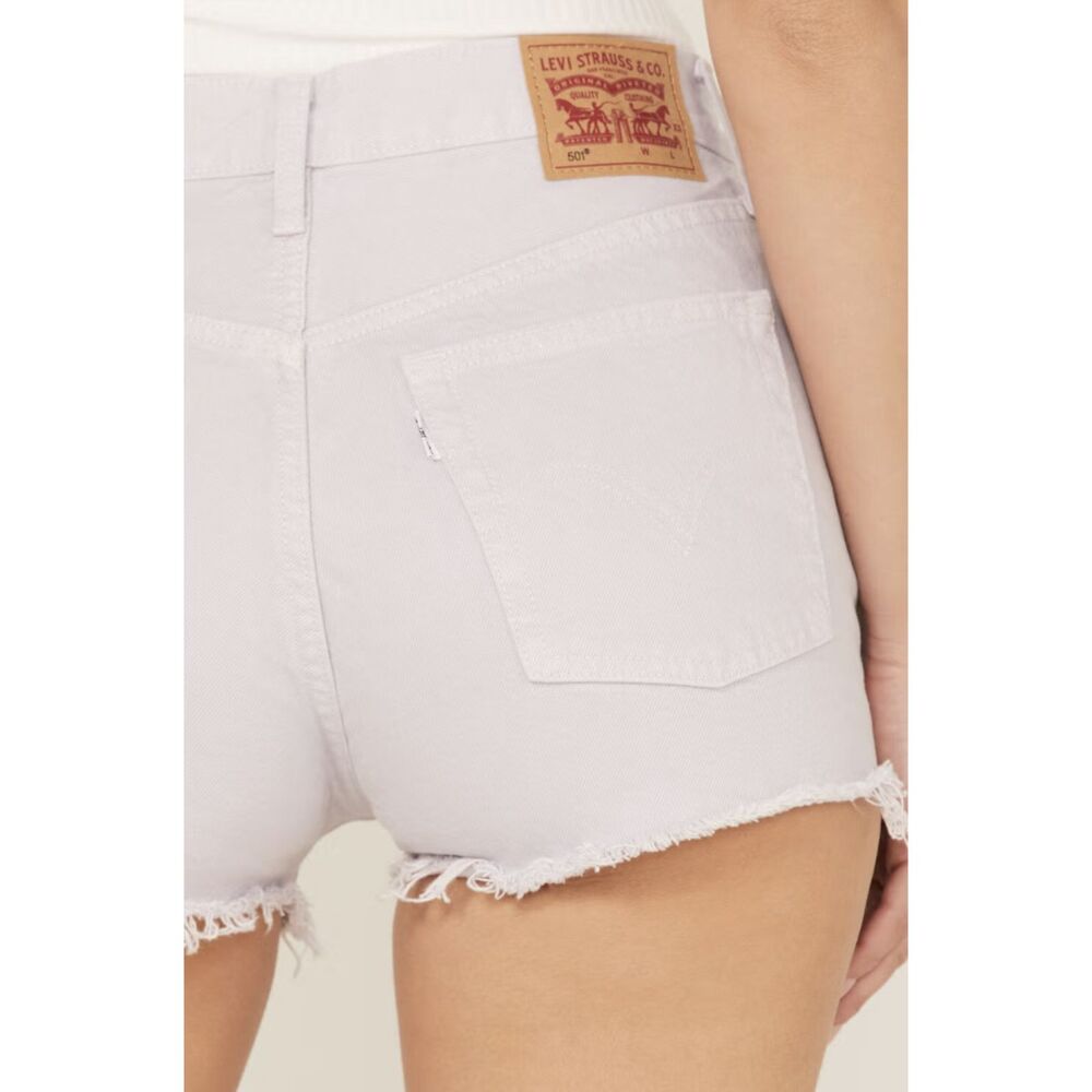 Levi’s 501 High Rise Cutoff Denim Shorts Lilac Purple Raw Hem Size 30 NWT